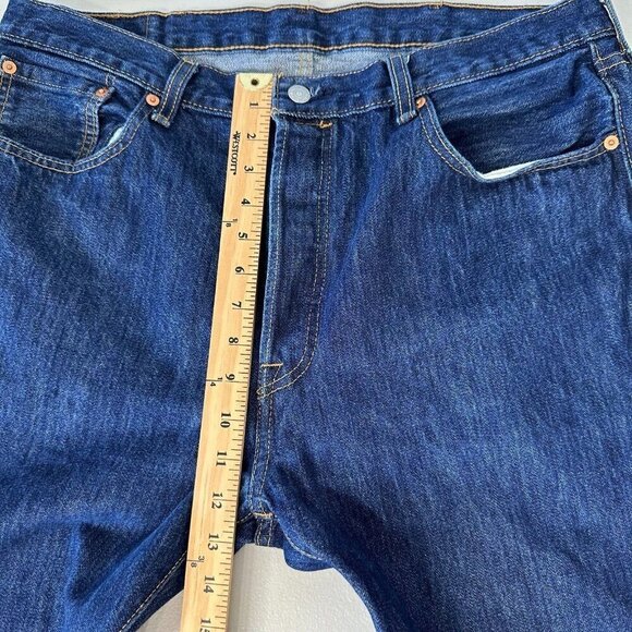 Levis 501 Original Fit Jeans 38x34 Button Fly Straight Blue - Picture 9 of 10